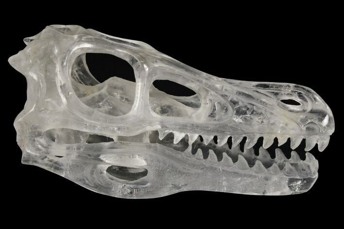 Carved Quartz Crystal Dinosaur Skull #227039